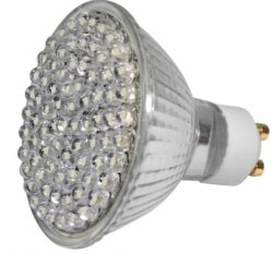 60 LED Spot GU10 220V  WW, Светодиодная лампа 2.4Вт, теплый белый свет, цоколь GU10